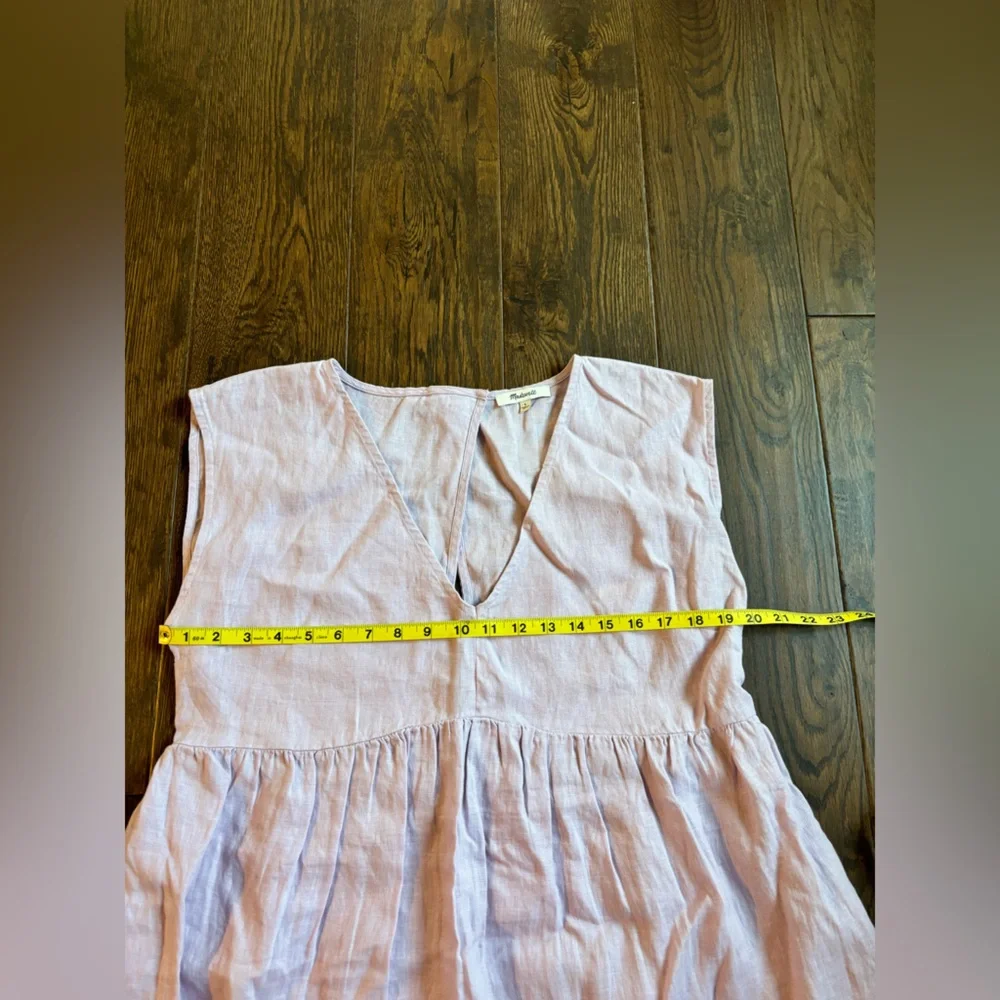 Madewell Relaxed Empire Waist Minidress Women’s Size Large in Subtle Lilac - Picture 6 of 7